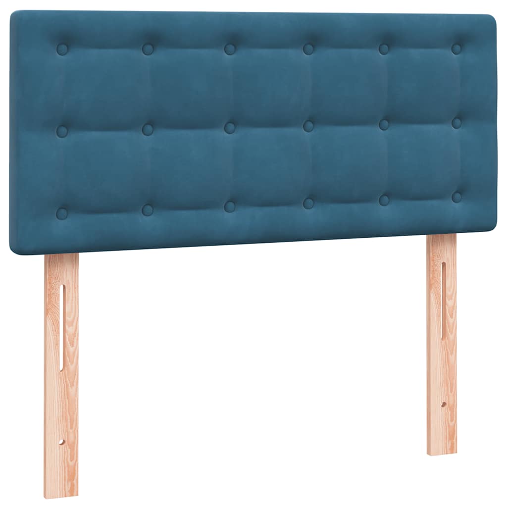 Box Spring Postel S Matrací Tmavě Modrá 80X210 Cm Samet