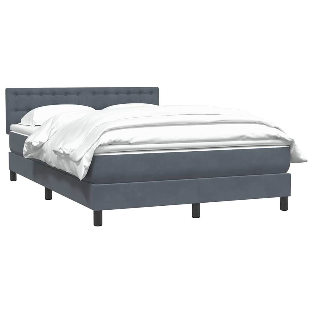Box Spring Postel S Matrací Tmavě Šedá 160X210 Cm Samet