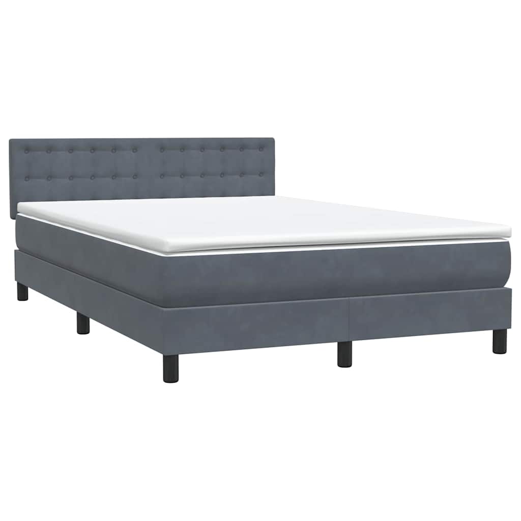 Box Spring Postel S Matrací Tmavě Šedá 160X210 Cm Samet