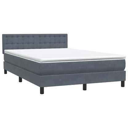 Box Spring Postel S Matrací Tmavě Šedá 160X210 Cm Samet