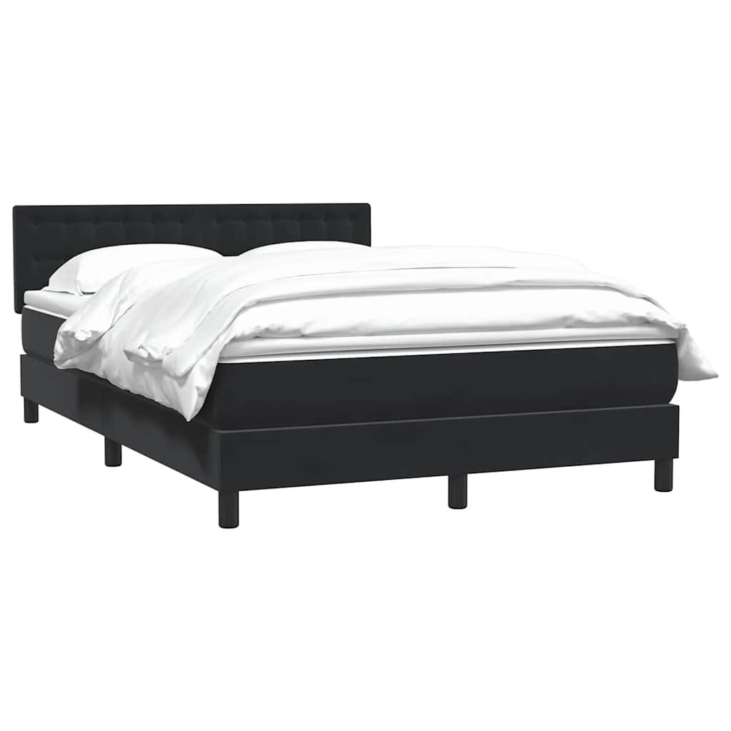 Box Spring Postel S Matrací Černá 160X210 Cm Samet