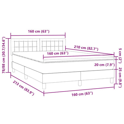 Box Spring Postel S Matrací Černá 160X210 Cm Samet