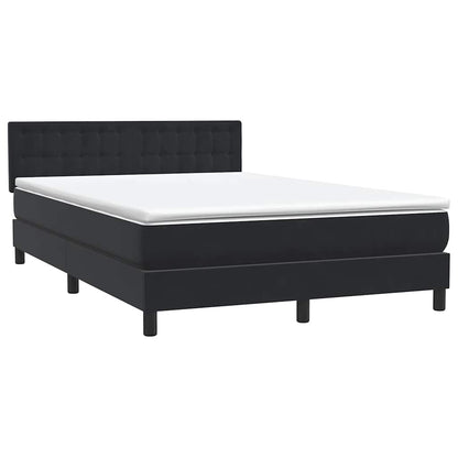 Box Spring Postel S Matrací Černá 160X210 Cm Samet