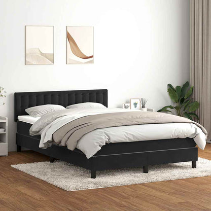 Box Spring Postel S Matrací Černá 160X210 Cm Samet