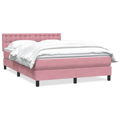 Box Spring Postel S Matrací Růžová 160X210 Cm Samet