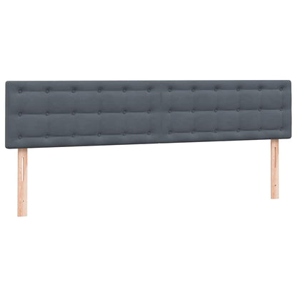 Box Spring Postel S Matrací Samet Tmavě Šedá