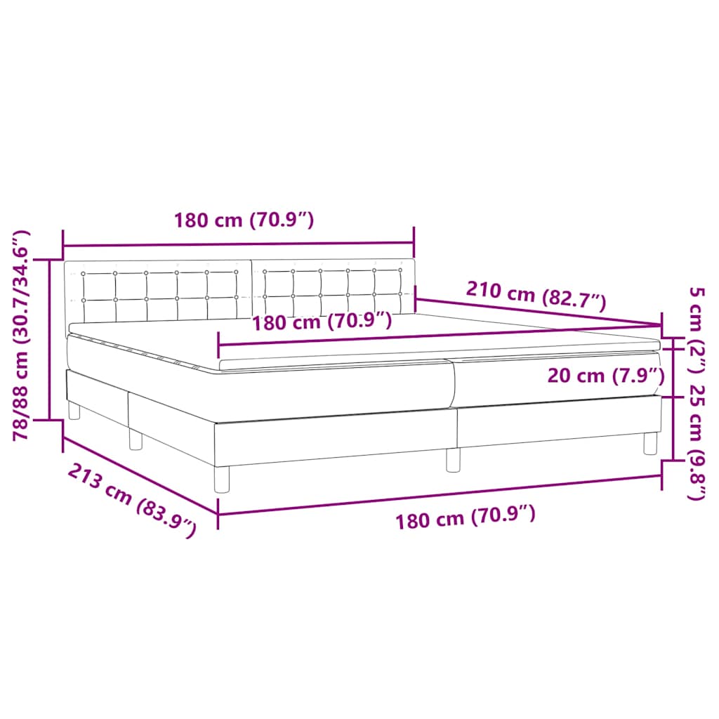 Box Spring Postel S Matrací Růžová 180X210 Cm Samet