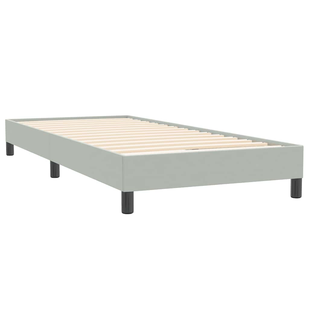 Box Spring Postel S Matrací Samet Světle Šedá