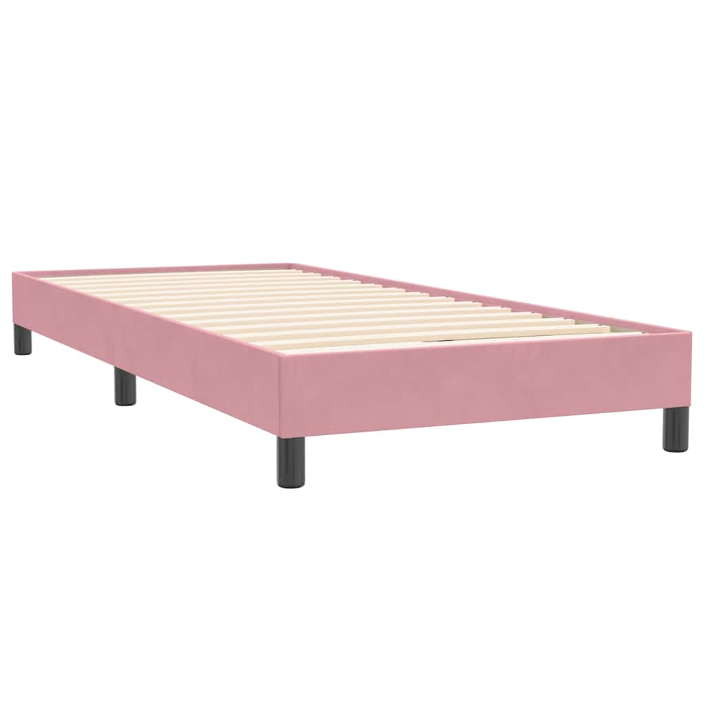Box Spring Postel S Matrací Růžová 80X220 Cm Samet