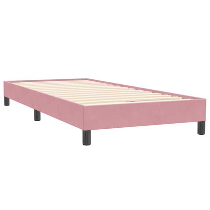 Box Spring Postel S Matrací Růžová 80X220 Cm Samet
