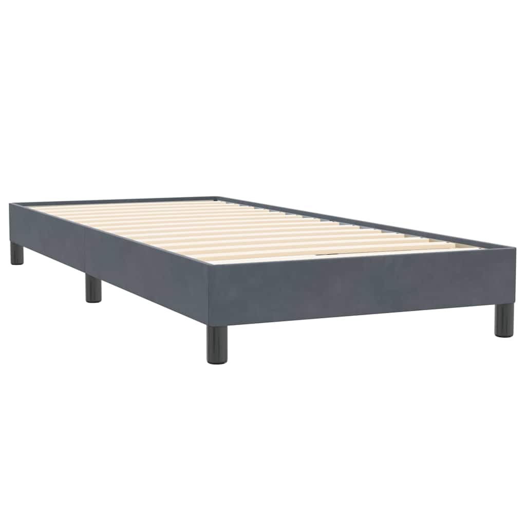 Box Spring Postel S Matrací Samet Tmavě Šedá