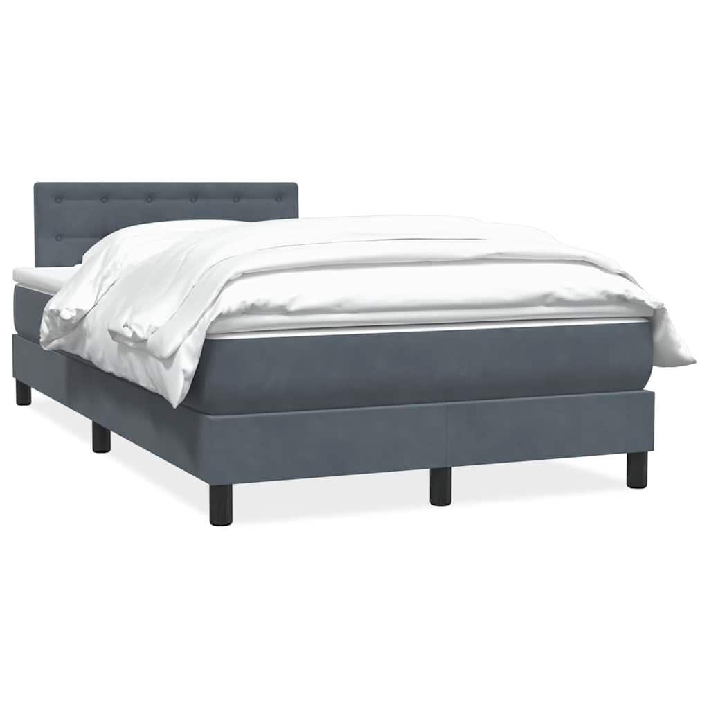 Box Spring Postel S Matrací Samet Tmavě Šedá