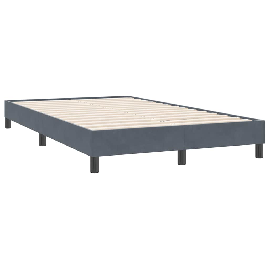 Box Spring Postel S Matrací Samet Tmavě Šedá