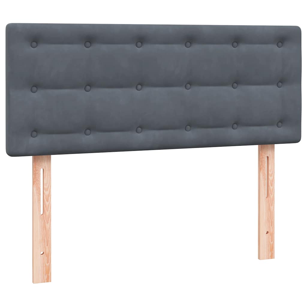 Box Spring Postel S Matrací Samet Tmavě Šedá