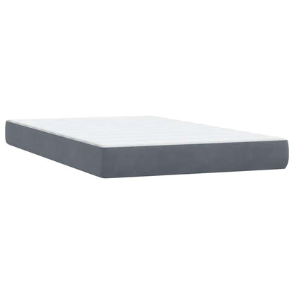 Box Spring Postel S Matrací Samet Tmavě Šedá