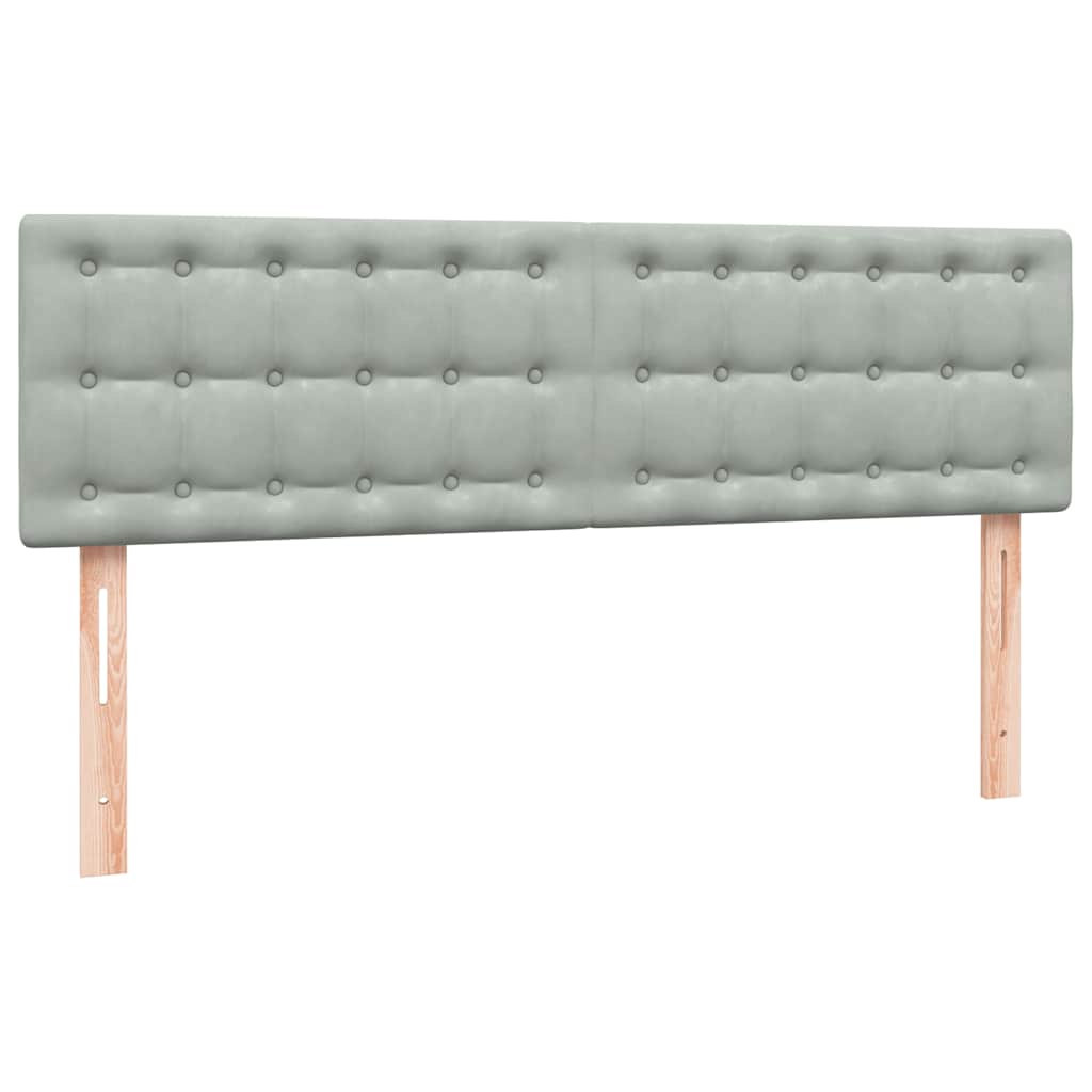 Box Spring Postel S Matrací Samet Světle Šedá