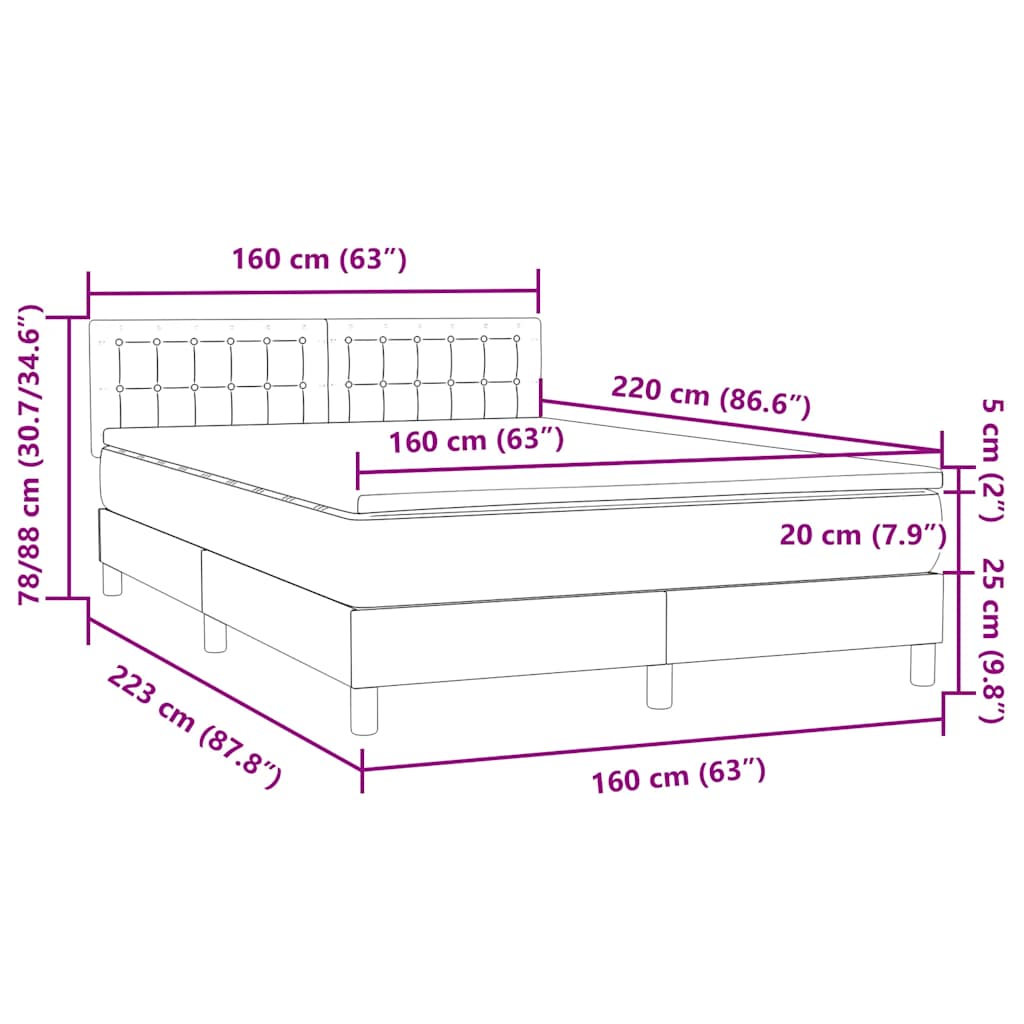 Box Spring Postel S Matrací Tmavě Zelená 160X220 Cm Samet