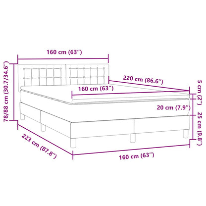 Box Spring Postel S Matrací Tmavě Zelená 160X220 Cm Samet