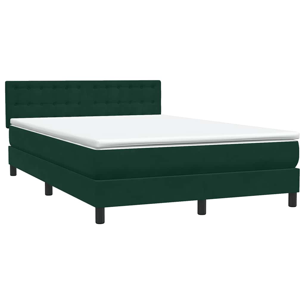 Box Spring Postel S Matrací Tmavě Zelená 160X220 Cm Samet