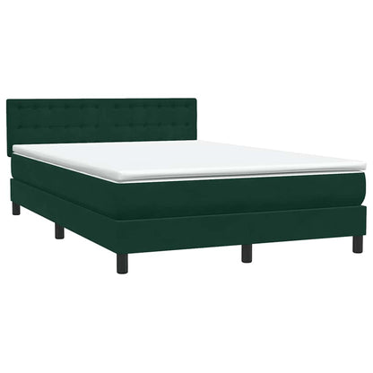 Box Spring Postel S Matrací Tmavě Zelená 160X220 Cm Samet