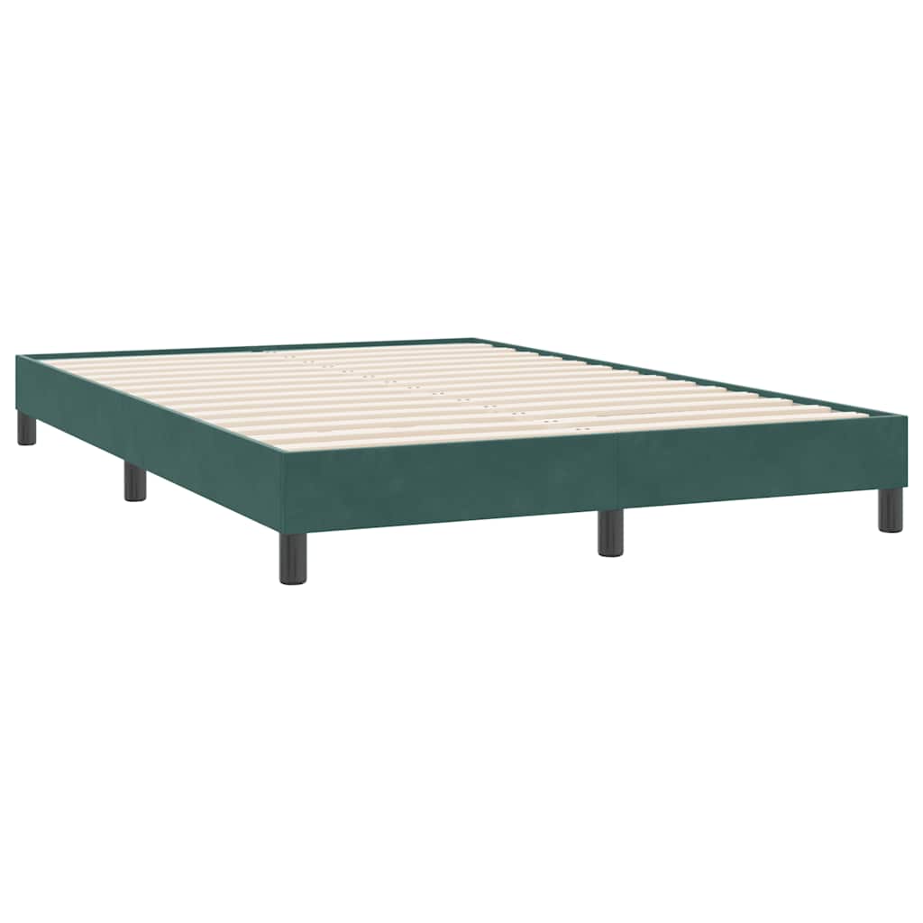 Box Spring Postel S Matrací Tmavě Zelená 160X220 Cm Samet