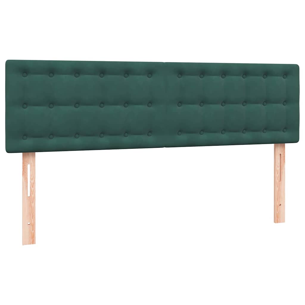 Box Spring Postel S Matrací Tmavě Zelená 160X220 Cm Samet