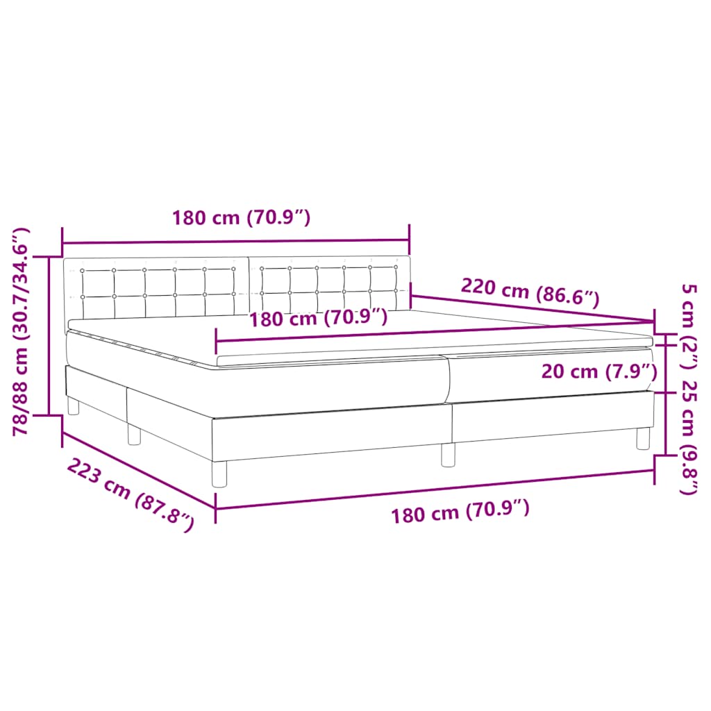 Box Spring Postel S Matrací Samet Tmavě Šedá
