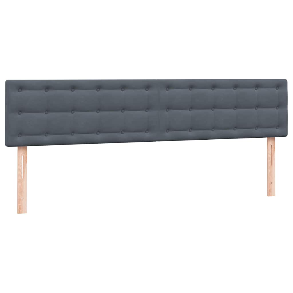 Box Spring Postel S Matrací Samet Tmavě Šedá