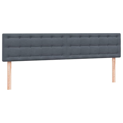 Box Spring Postel S Matrací Samet Tmavě Šedá
