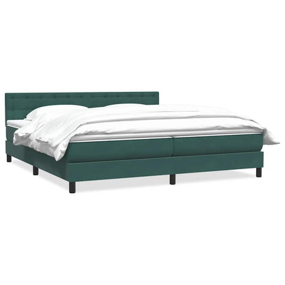 Box Spring Postel S Matrací Tmavě Zelená 180X220 Cm Samet