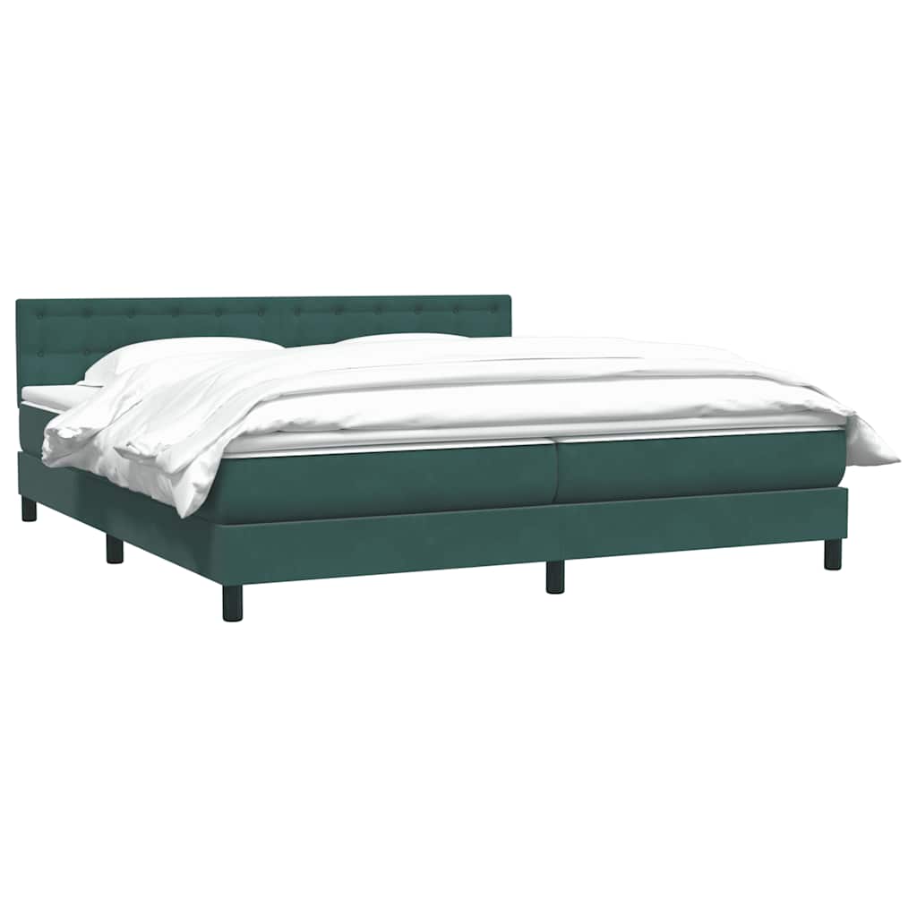 Box Spring Postel S Matrací Tmavě Zelená 180X220 Cm Samet