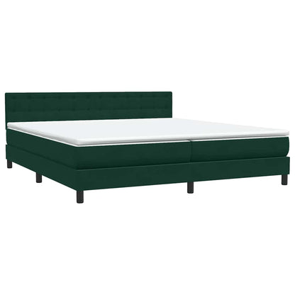 Box Spring Postel S Matrací Tmavě Zelená 180X220 Cm Samet