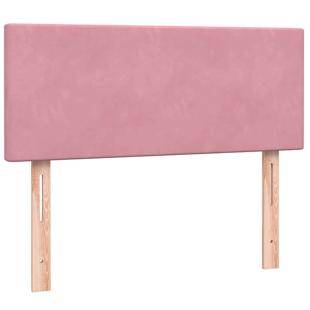 Box Spring Postel S Matrací A Led Růžová 120X210 Cm Samet