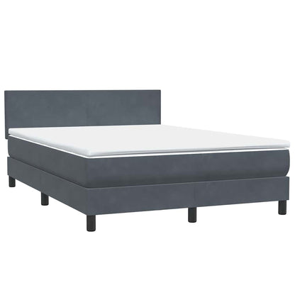 Box Spring Postel S Matrací A Led Tmavě Šedá 160X210 Cm Samet