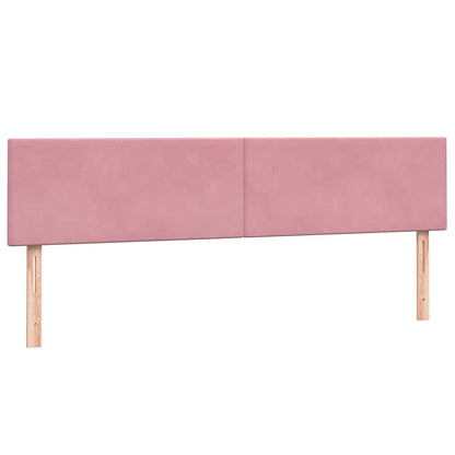 Box Spring Postel S Matrací A Led Růžová 180X210 Cm Samet