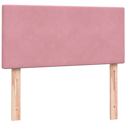 Box Spring Postel S Matrací A Led Růžová 80X220 Cm Samet