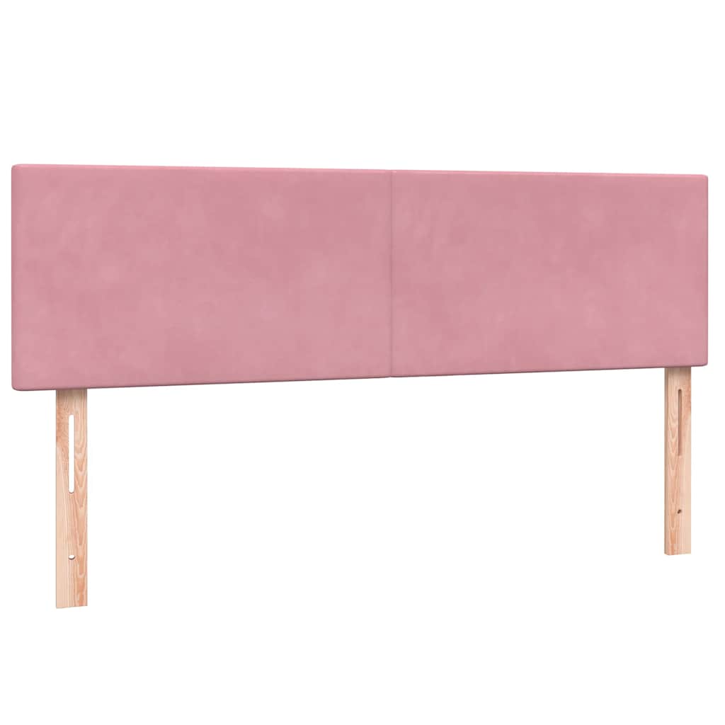 Box Spring Postel S Matrací A Led Růžová 140X220 Cm Samet