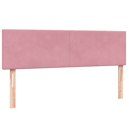 Box Spring Postel S Matrací A Led Růžová 140X220 Cm Samet