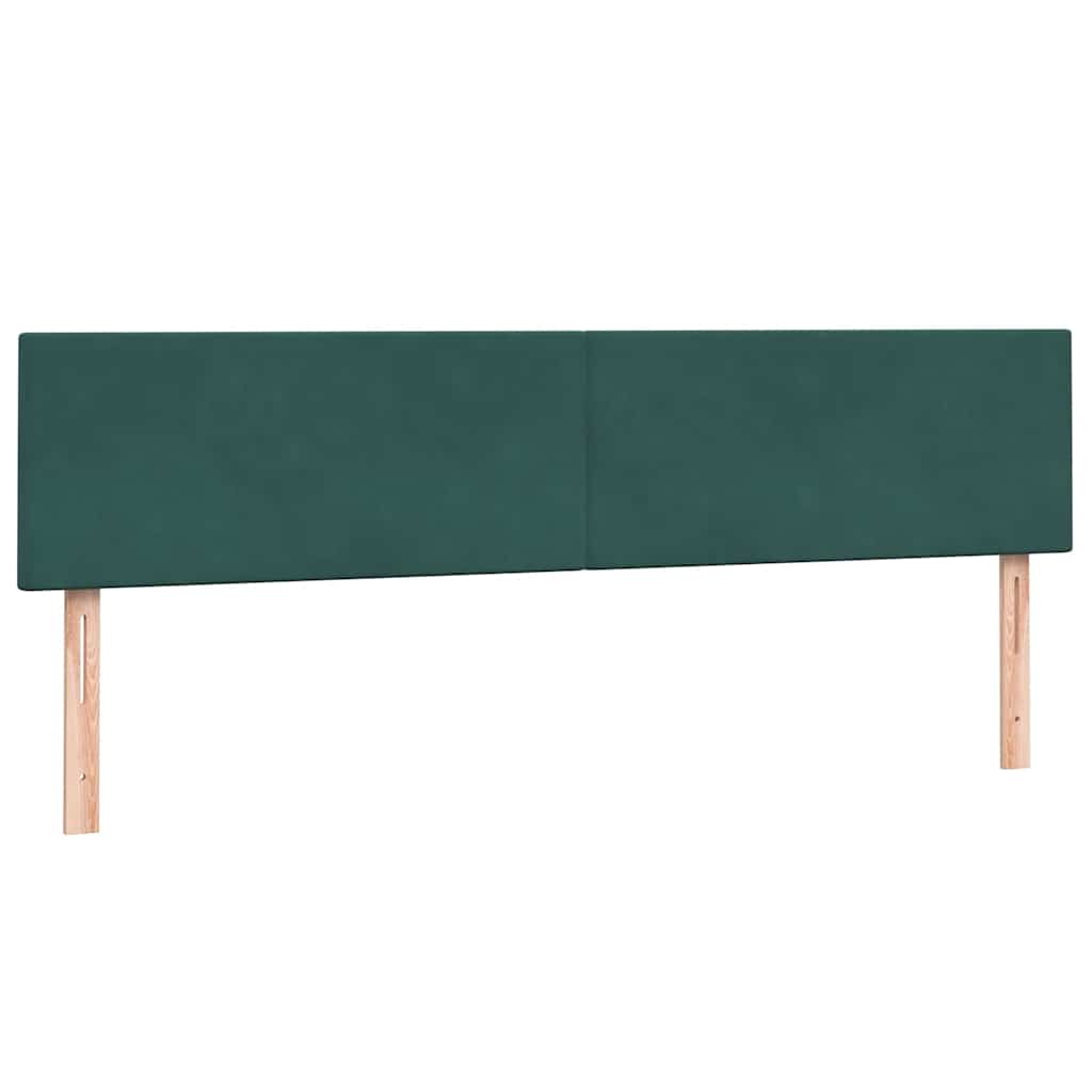 Box Spring Postel S Matrací A Led Tmavě Zelená 180X220 Cm Samet