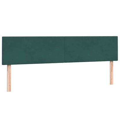 Box Spring Postel S Matrací A Led Tmavě Zelená 180X220 Cm Samet