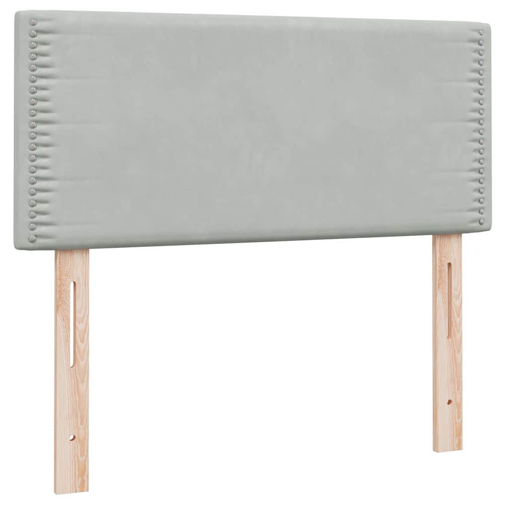 Box Spring Postel S Matrací A Led Světle Šedá 80X210 Cm Samet