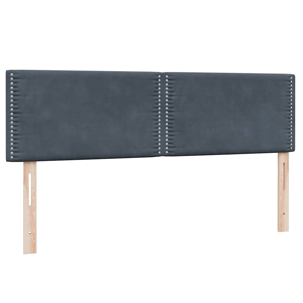 Box Spring Postel S Matrací A Led Tmavě Šedá 160X210 Cm Samet