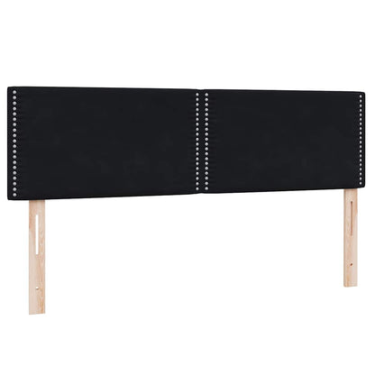 Box Spring Postel S Matrací A Led Černá 160X210 Cm Samet