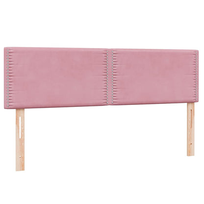 Box Spring Postel S Matrací A Led Růžová 160X210 Cm Samet