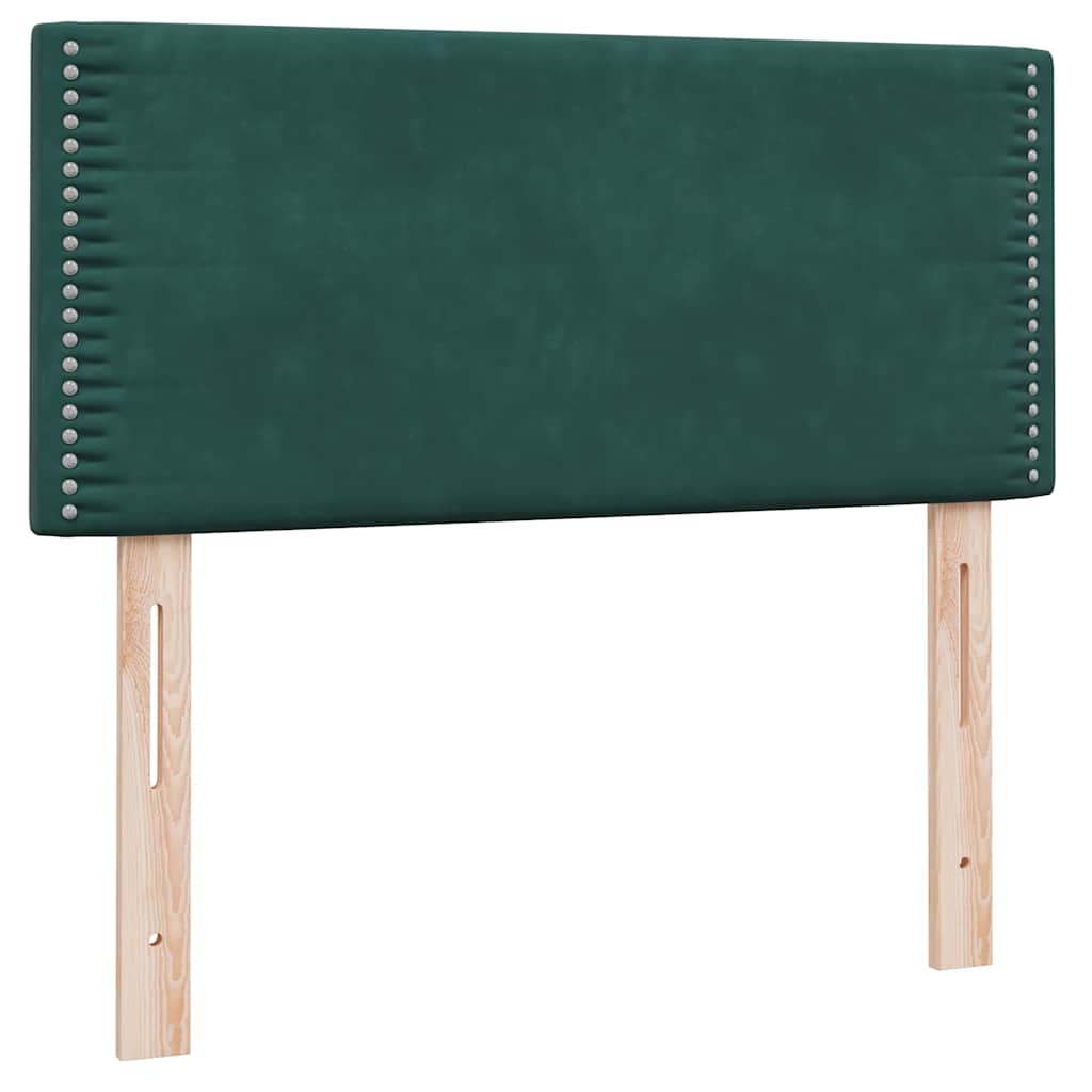 Box Spring Postel S Matrací A Led Tmavě Zelená 80X220 Cm Samet