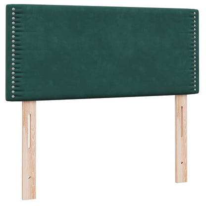 Box Spring Postel S Matrací A Led Tmavě Zelená 80X220 Cm Samet
