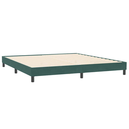 Box Spring Postel S Matrací A Led Tmavě Zelená 180X220 Cm Samet