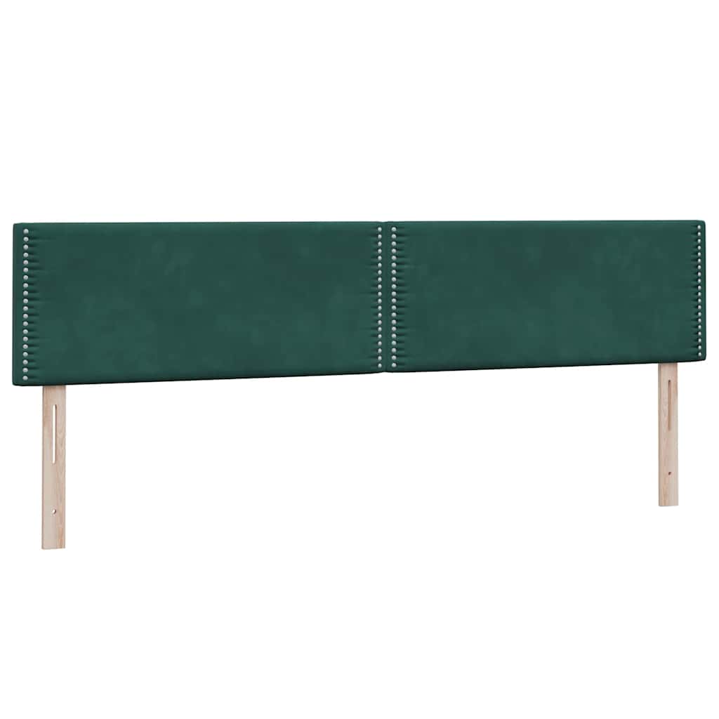 Box Spring Postel S Matrací A Led Tmavě Zelená 180X220 Cm Samet