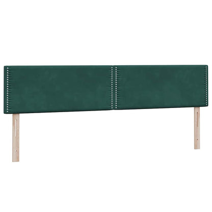 Box Spring Postel S Matrací A Led Tmavě Zelená 180X220 Cm Samet