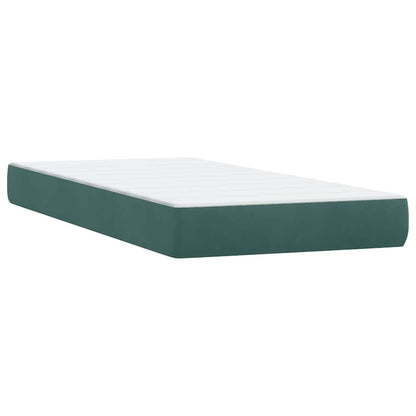Box Spring Postel S Matrací A Led Tmavě Zelená 180X220 Cm Samet